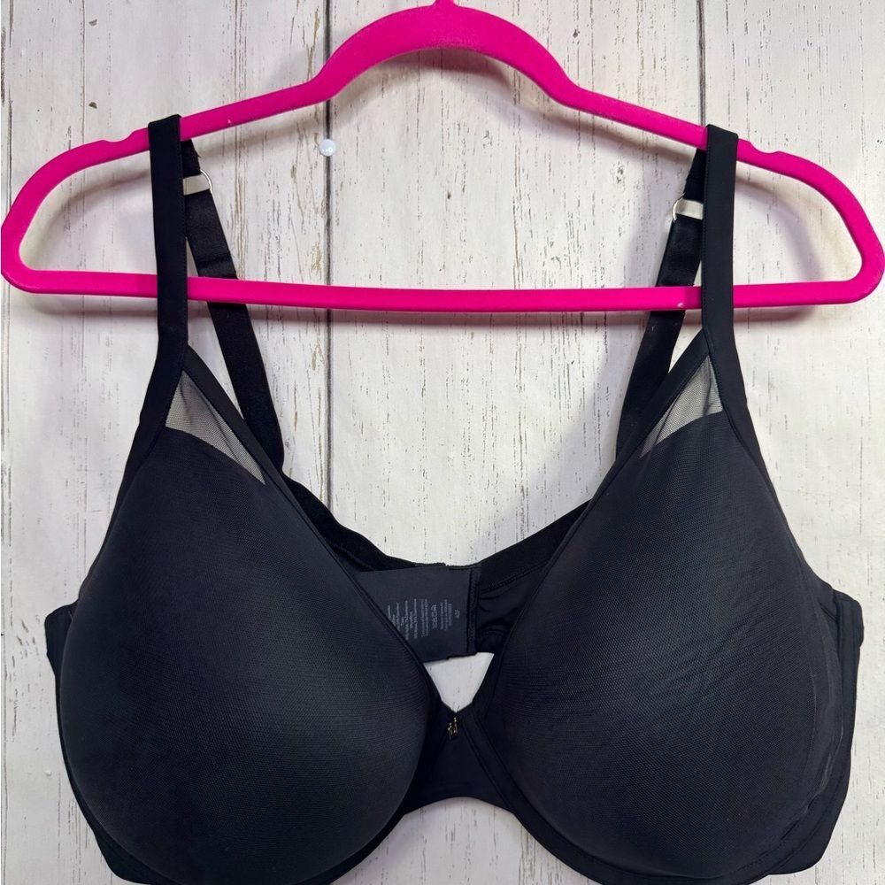 Third Love Womens Black Sheer Full Coverage Underwire Bra Molded Cups Size 42F